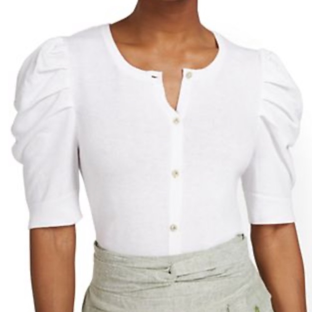 Puff sleeve cardigan white size M